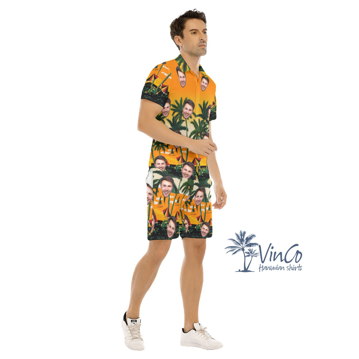 Legend Pacific Yellow Custom Men's Hawaiian Set With Photo