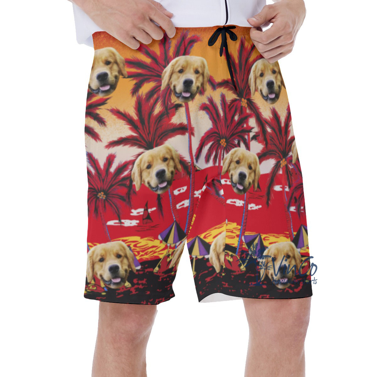 Sunset Beach Custom Hawaiian Shorts With Face