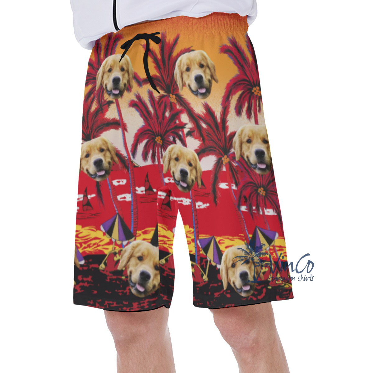 Sunset Beach Custom Hawaiian Shorts With Face