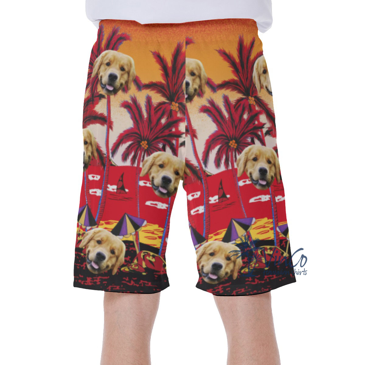 Sunset Beach Custom Hawaiian Shorts With Face