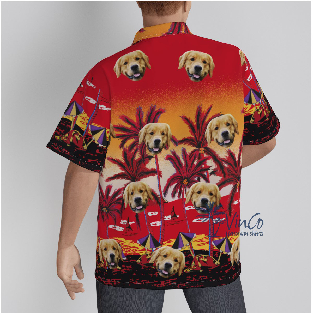 Sunset Beach Custom Face Hawaiian Shirt For Men