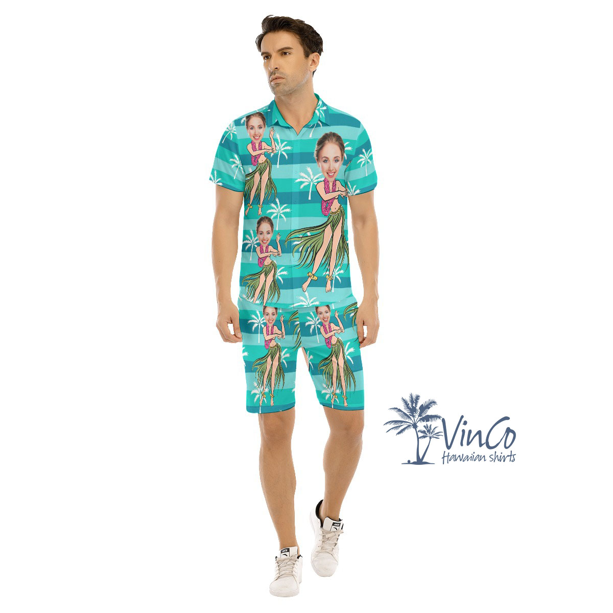 Hula Girl Custom Hawaiian Shirt And Shorts With Photo - variant image 1