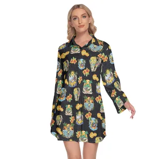 Funny Skeleton On Beach Hawaiian Shirt Dress For Women