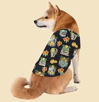 Funny Skeleton Vacation Dog's Hawaiian Tank Top