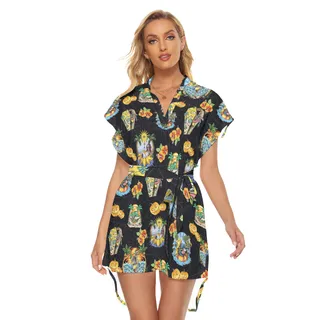 Funny Skeleton Vacation Hawaiian Dresses For Women
