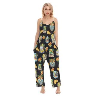 Skeleton On Beach Hawaiian Jumpsuit For Women