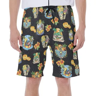 Vacation Skeleton Horror Hawaiian Swim Trunks For Men