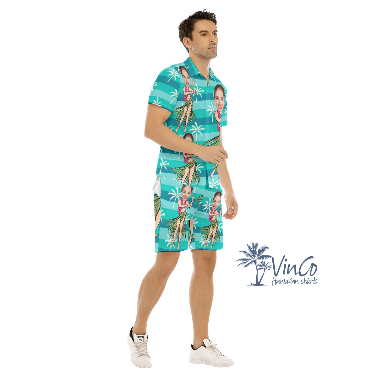 Hula Girl Custom Hawaiian Shirt And Shorts With Photo