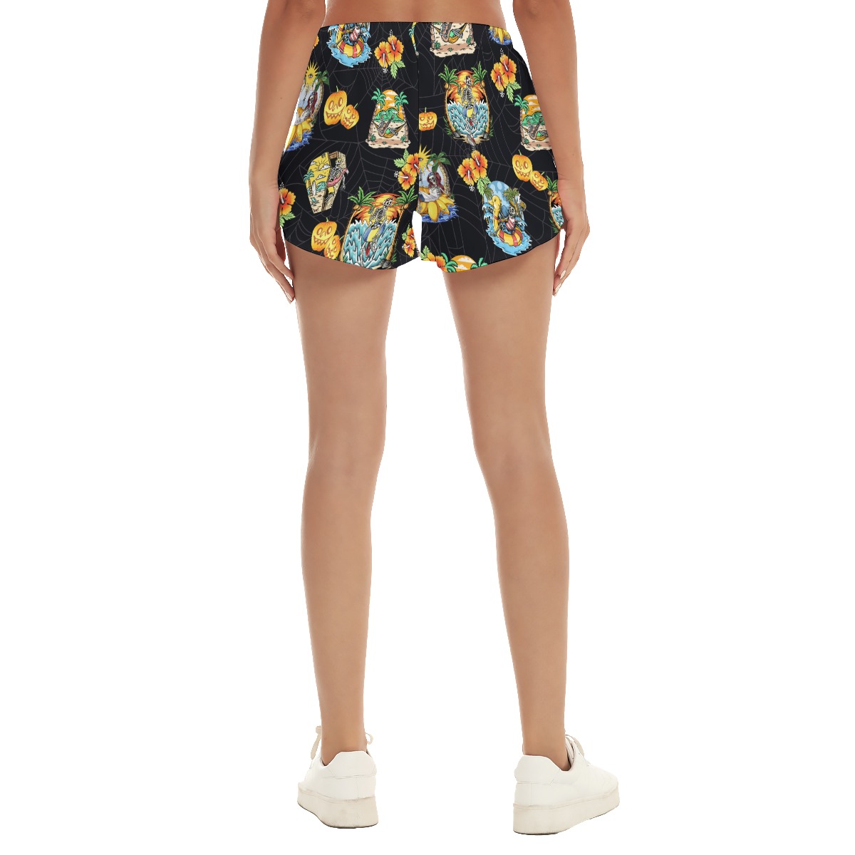 Funny Skeleton Vacation Women's Hawaiian Summer Beach Shorts