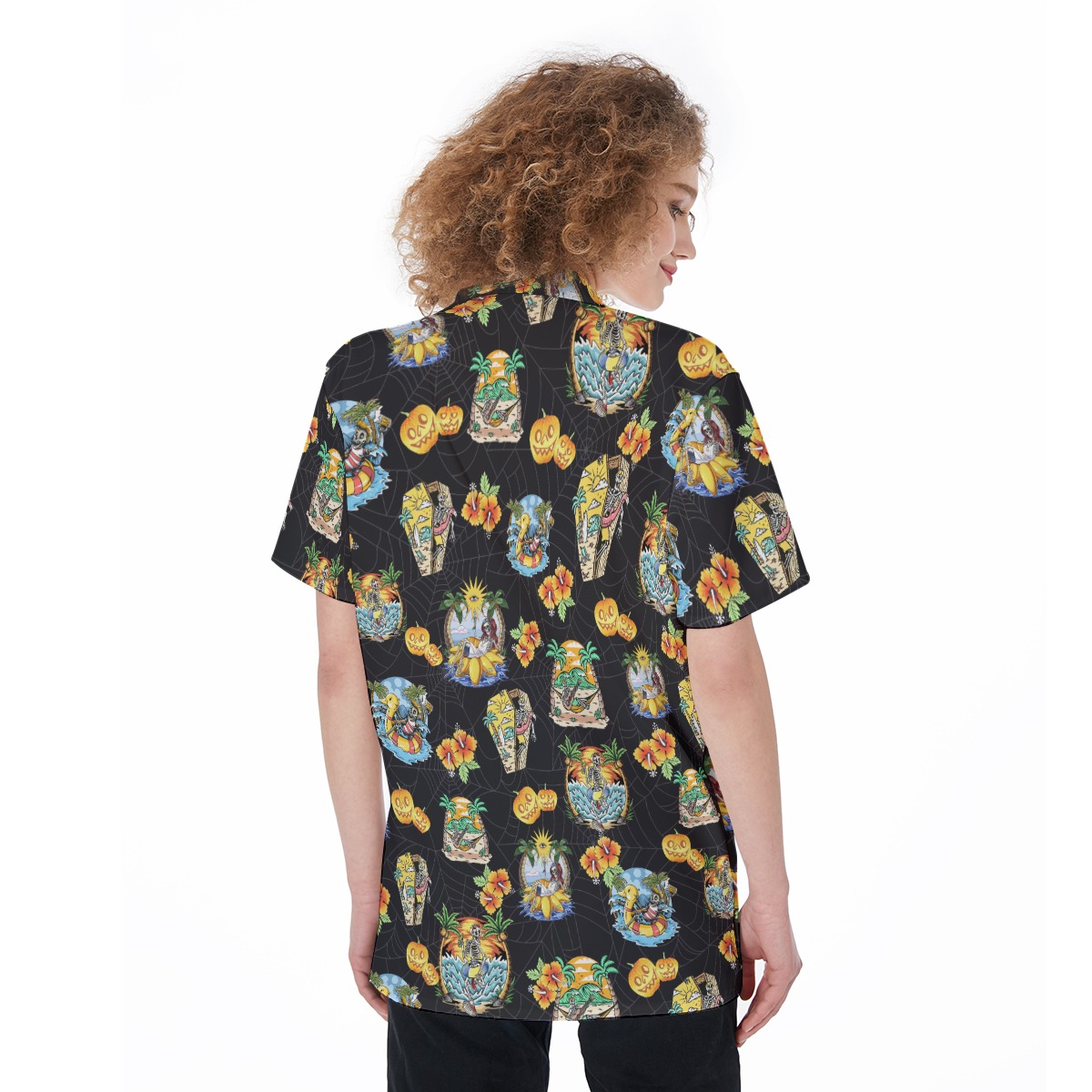 Skeleton Vacation Horror Hawaiian Shirt For Women