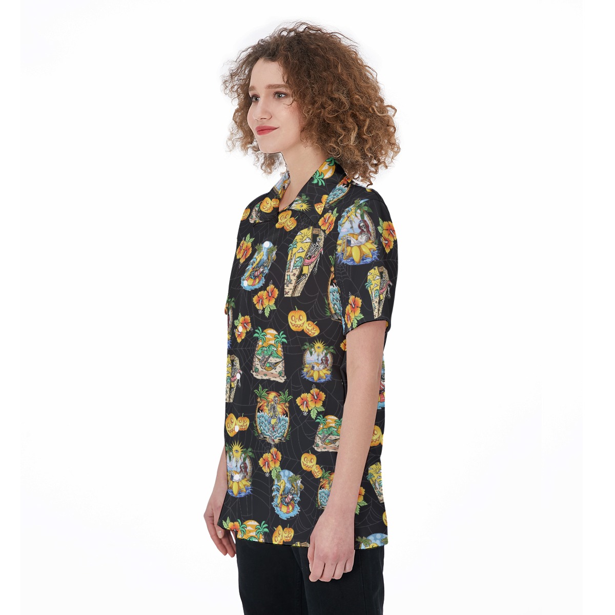 Skeleton Vacation Horror Hawaiian Shirt For Women