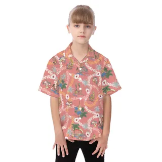 Cute Hawaii Landscape Aloha Shirt For Kids