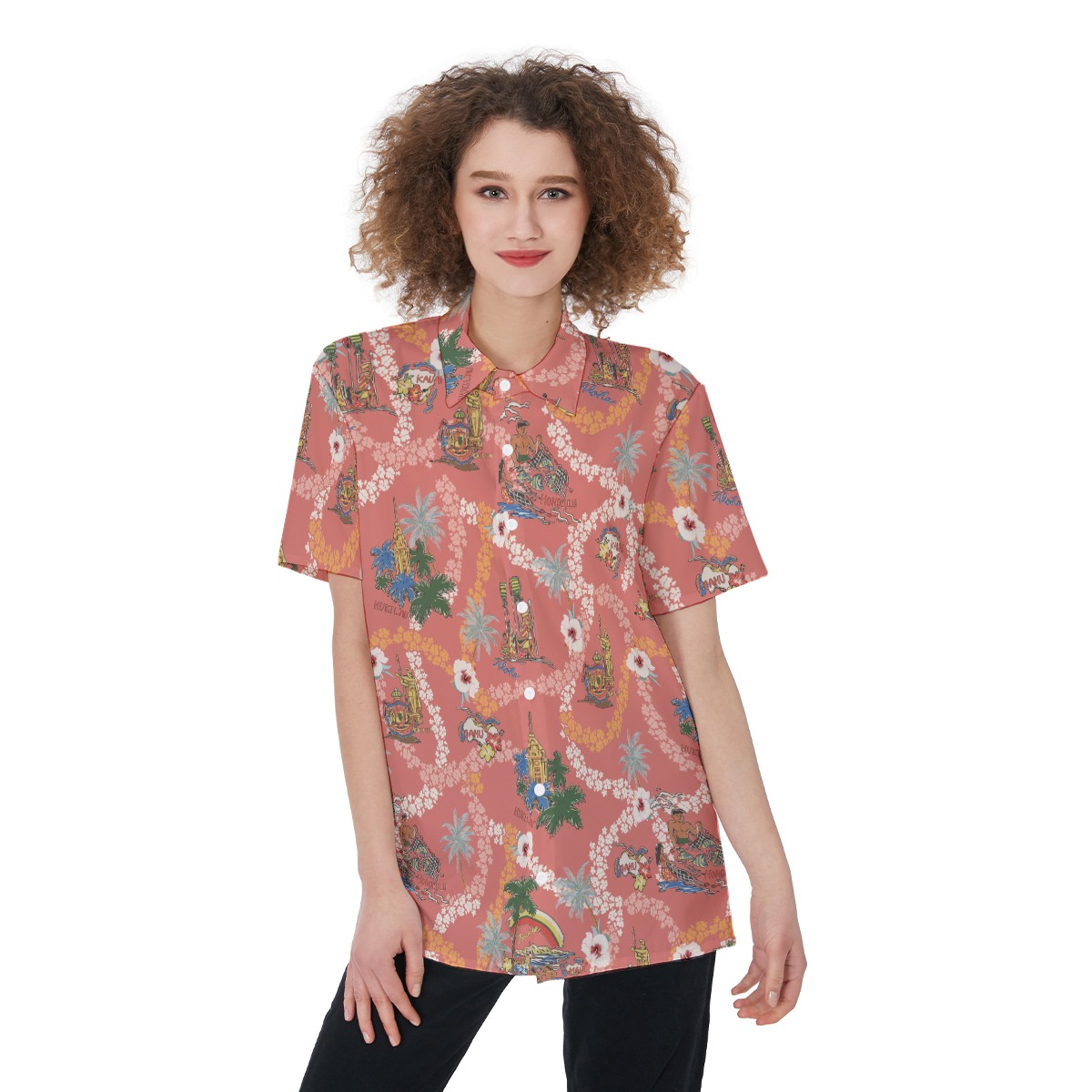 Vintage Hawaii Landscape Aloha Shirt For Women - variant image 1