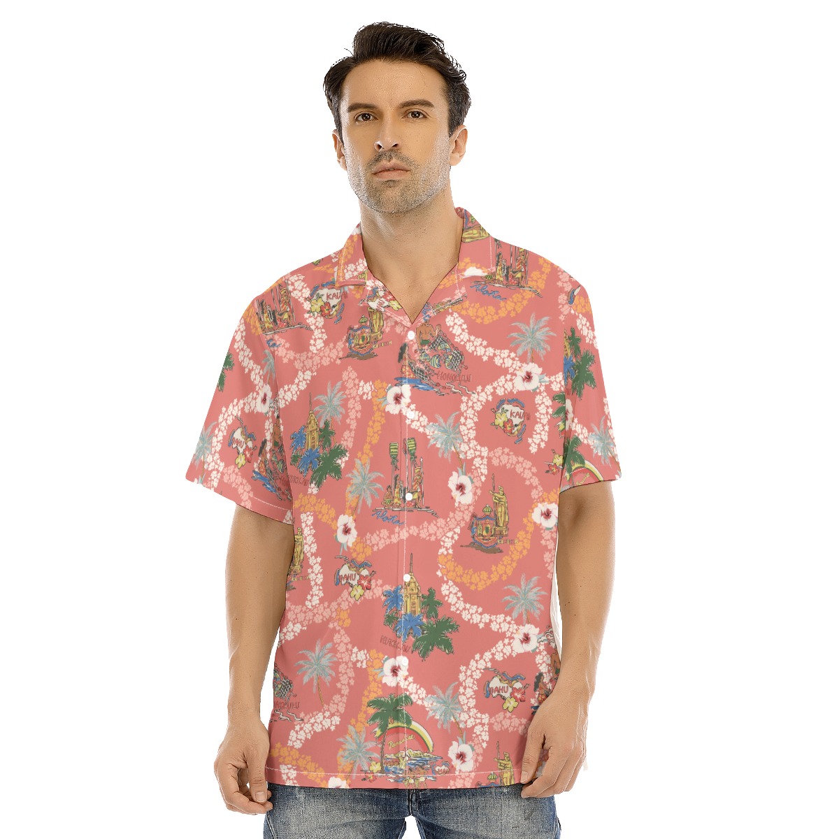 Vintage Landscape Floral Hawaiian Shirt - variant image 1