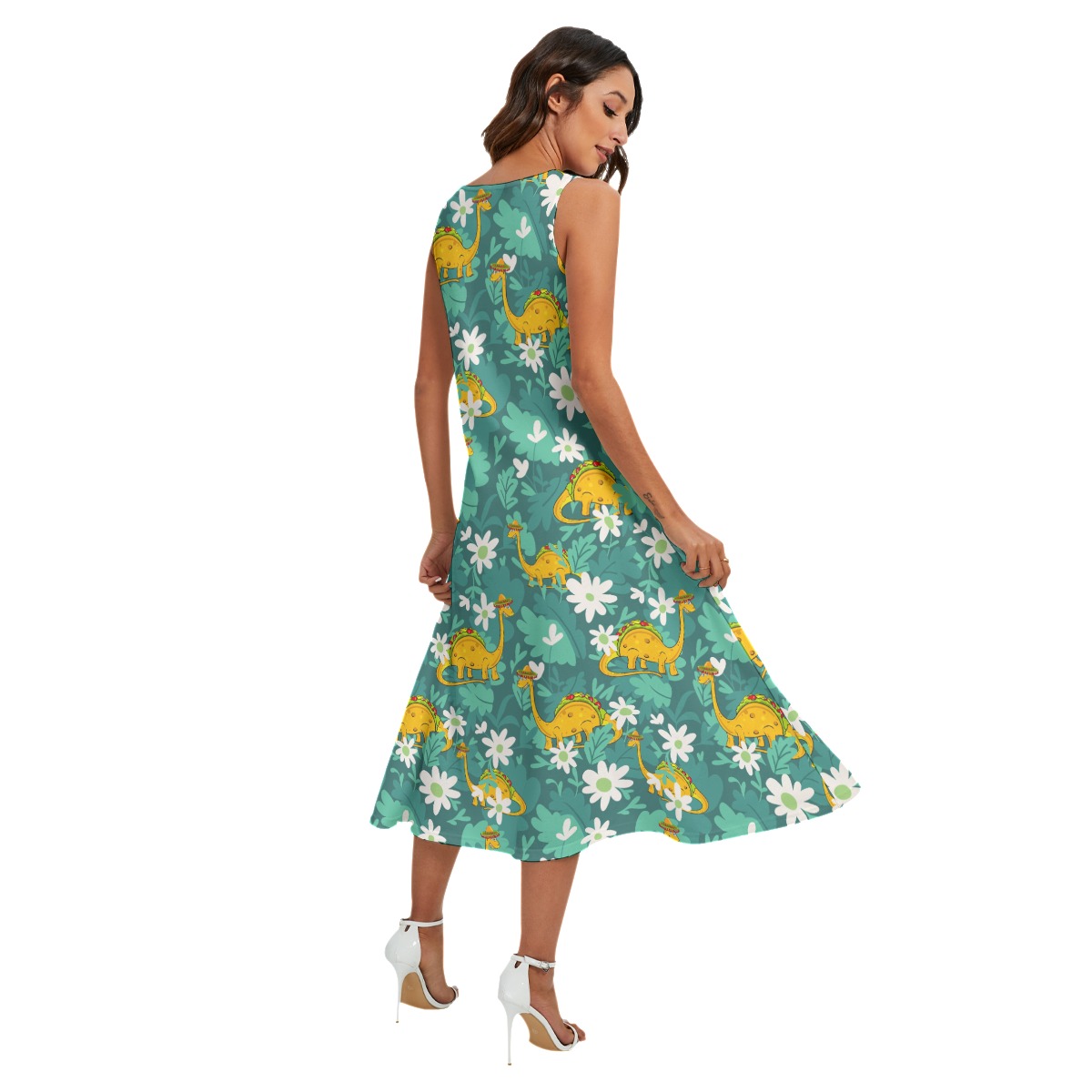 Funny Tacosaurus Hawaiian Long Dress With Pockets
