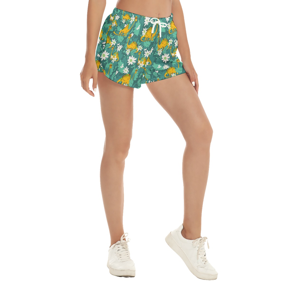 Dinosaur Taco Summer Beach Shorts For Women