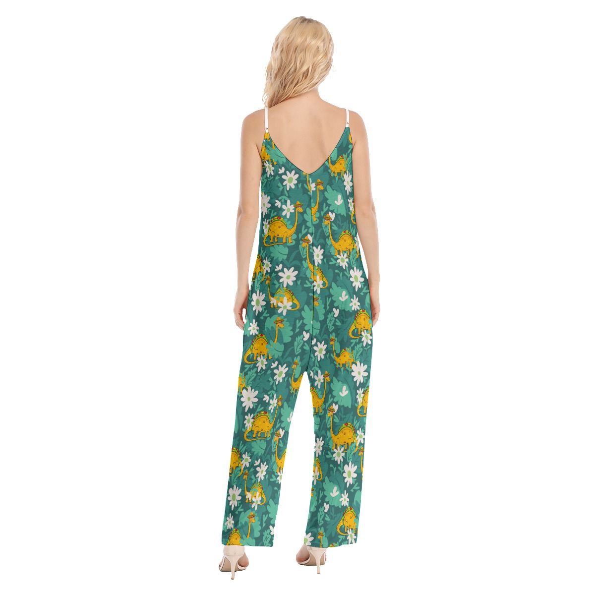 Taco Dinosaur Aloha Cami Loose Jumpsuit For Women