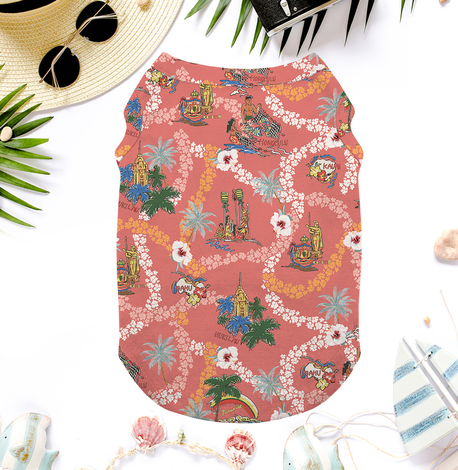 Vintage Floral Aloha Dog's Tank Top