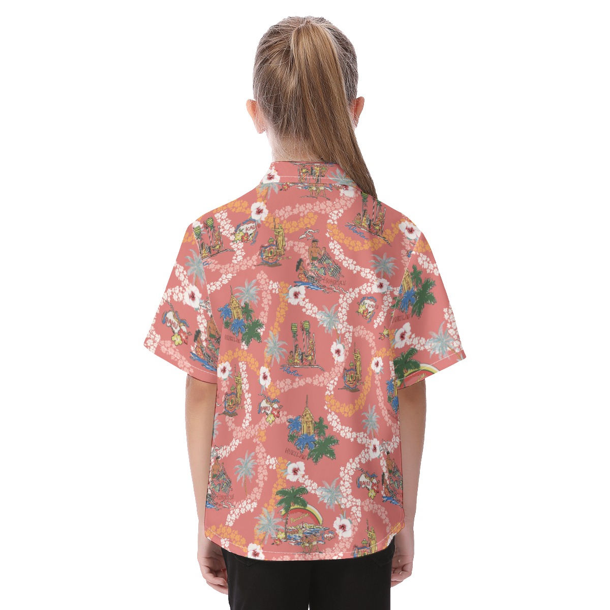 Cute Hawaii Landscape Aloha Shirt For Kids