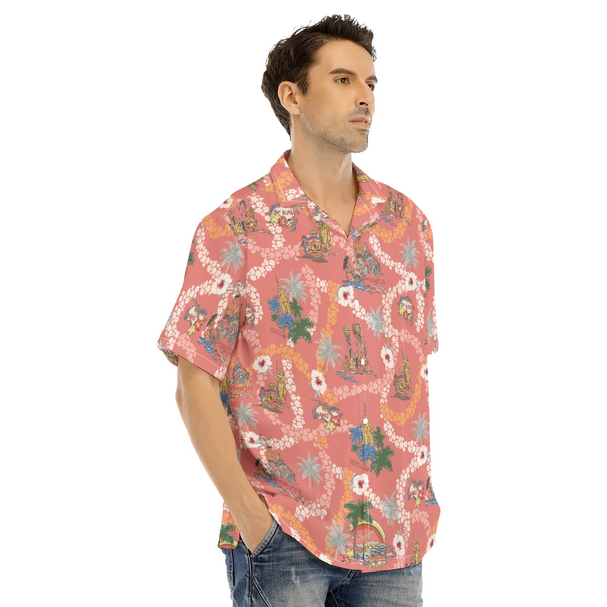 Vintage Landscape Floral Hawaiian Shirt