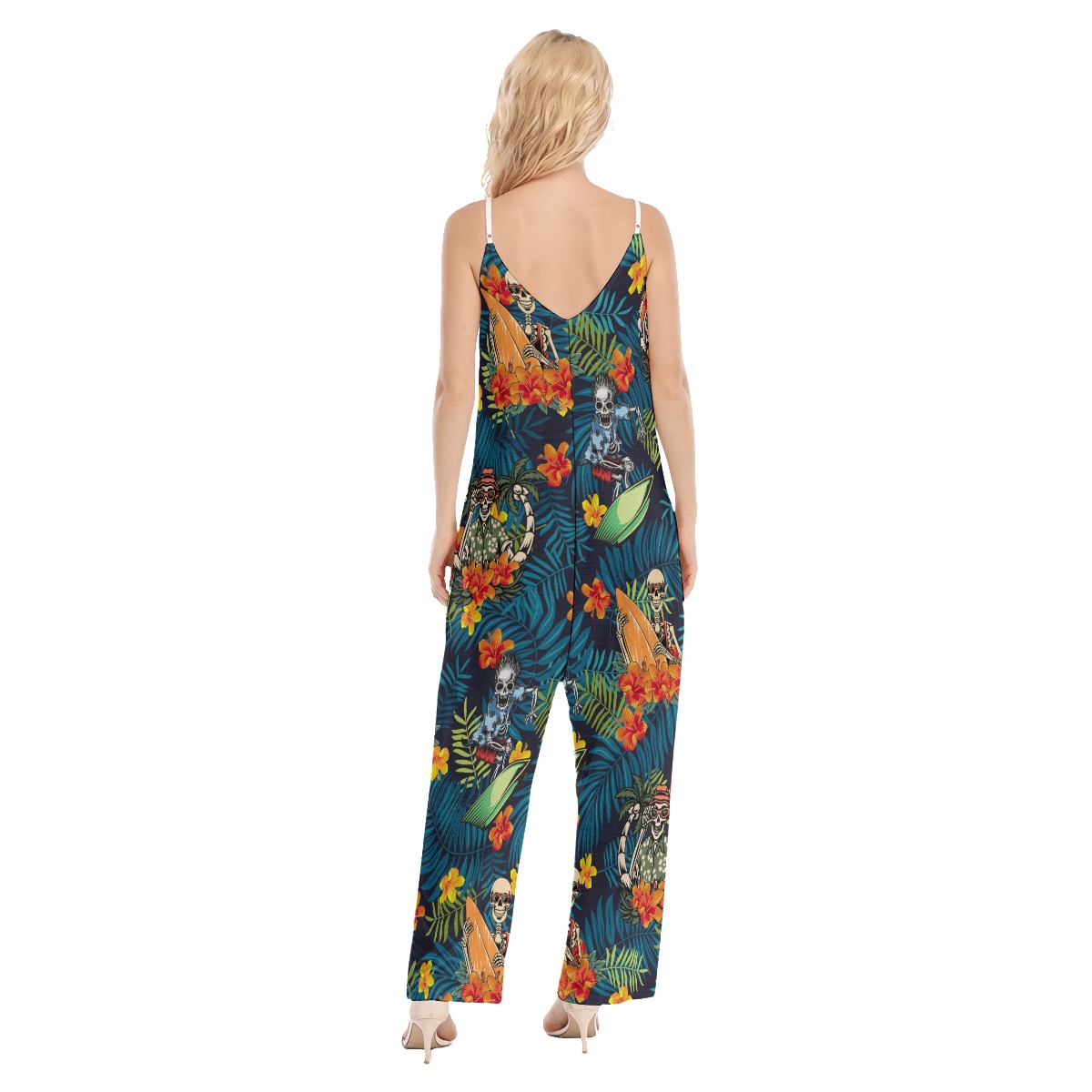 Skeleton Surfing Women's Tropical Hawaiian Jumpsuit