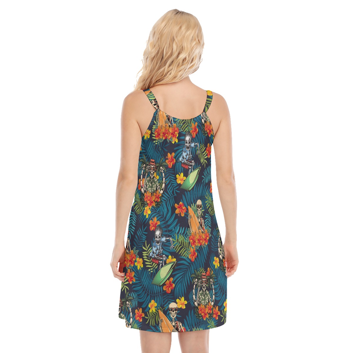Tropical Surfing Skeleton Luau Dress