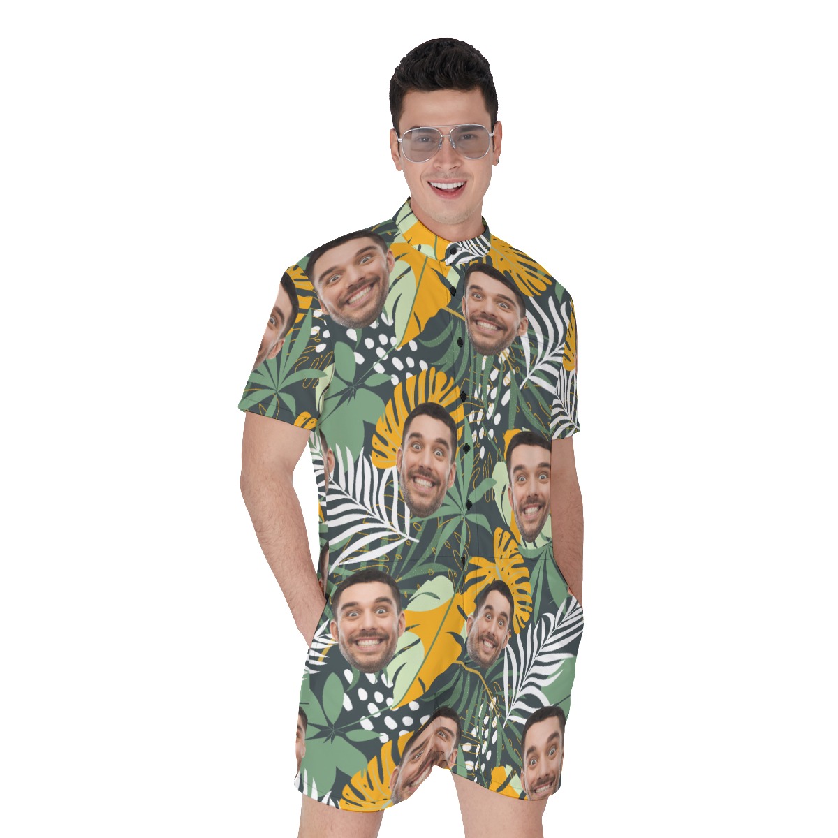 Personalized Men's Romper With Faces - variant image 1