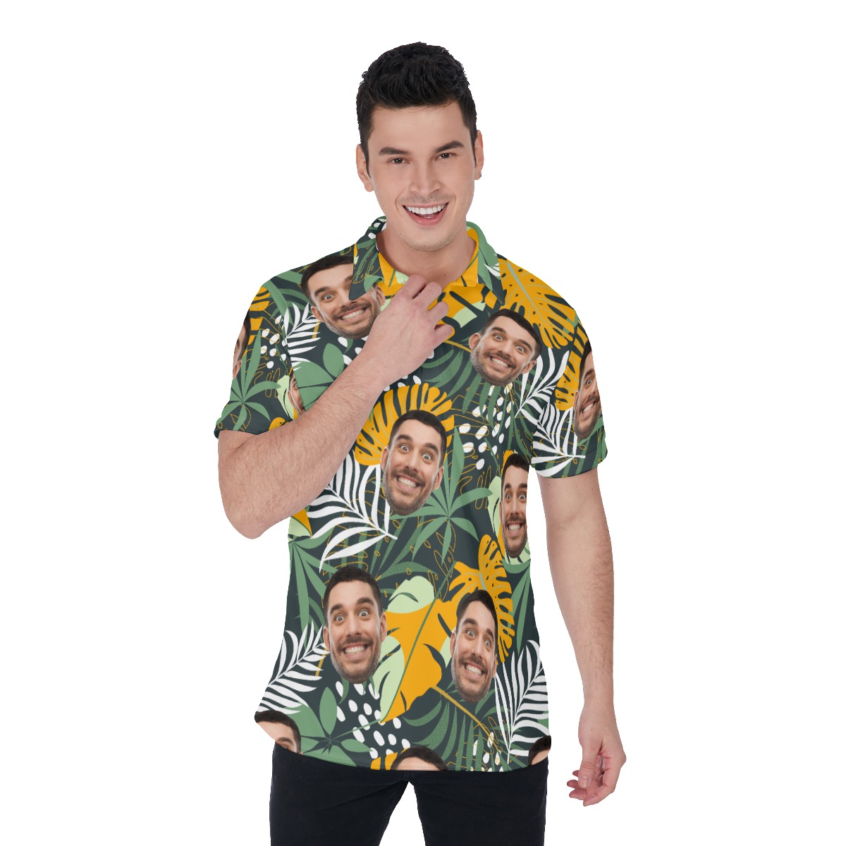 Custom Face Tropical Polo Shirt For Men - variant image 1