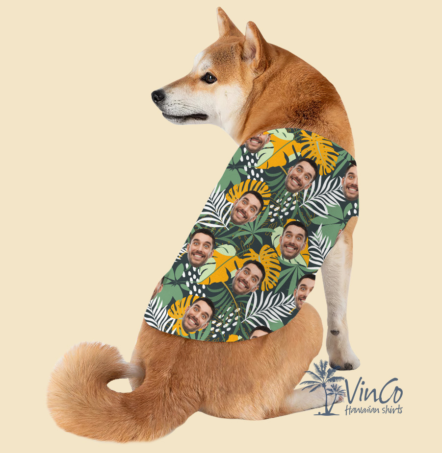 Custom Dog Tropical Shirt With Face - variant image 1