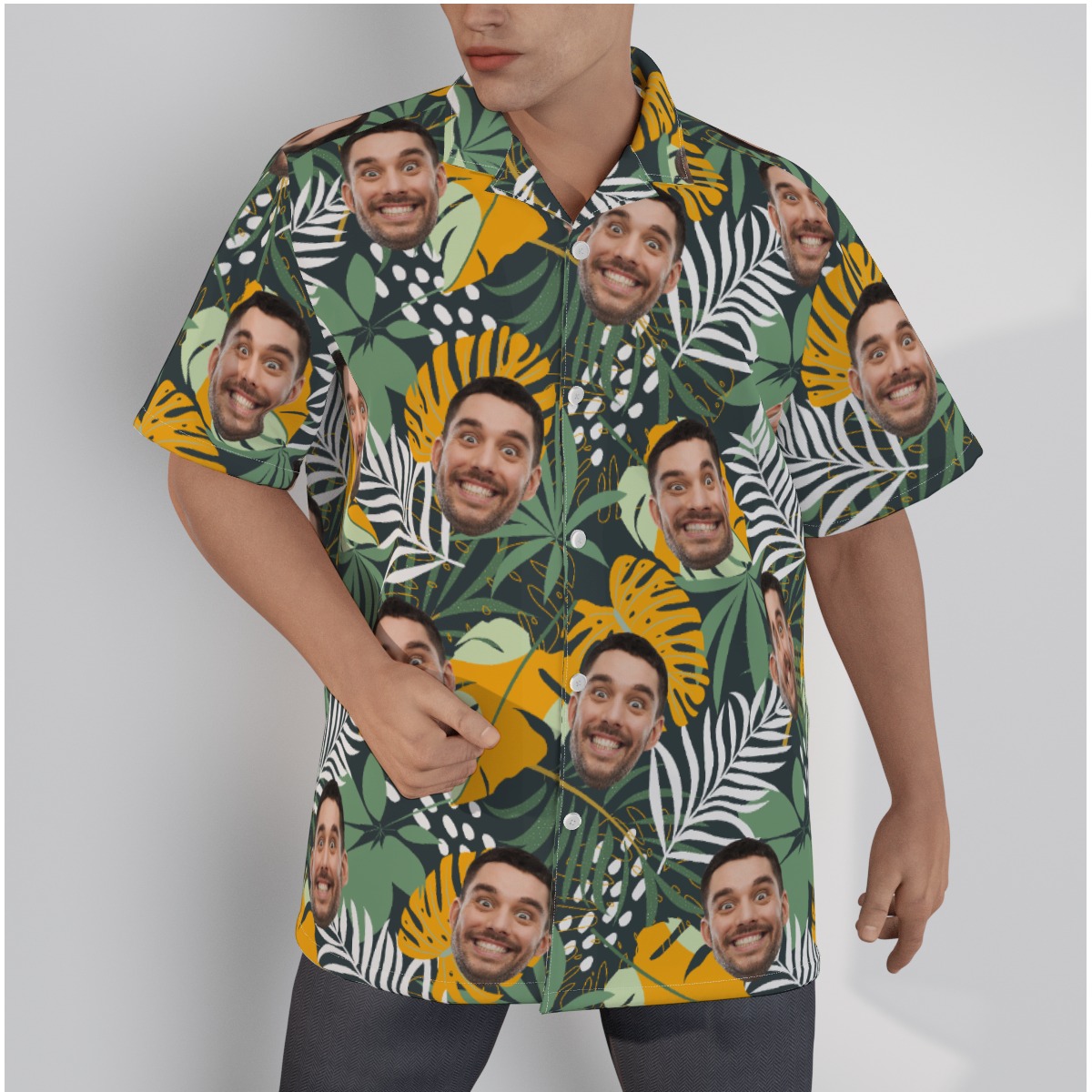 Custom Multiple Faces Tropical Shirt For Men - variant image 1
