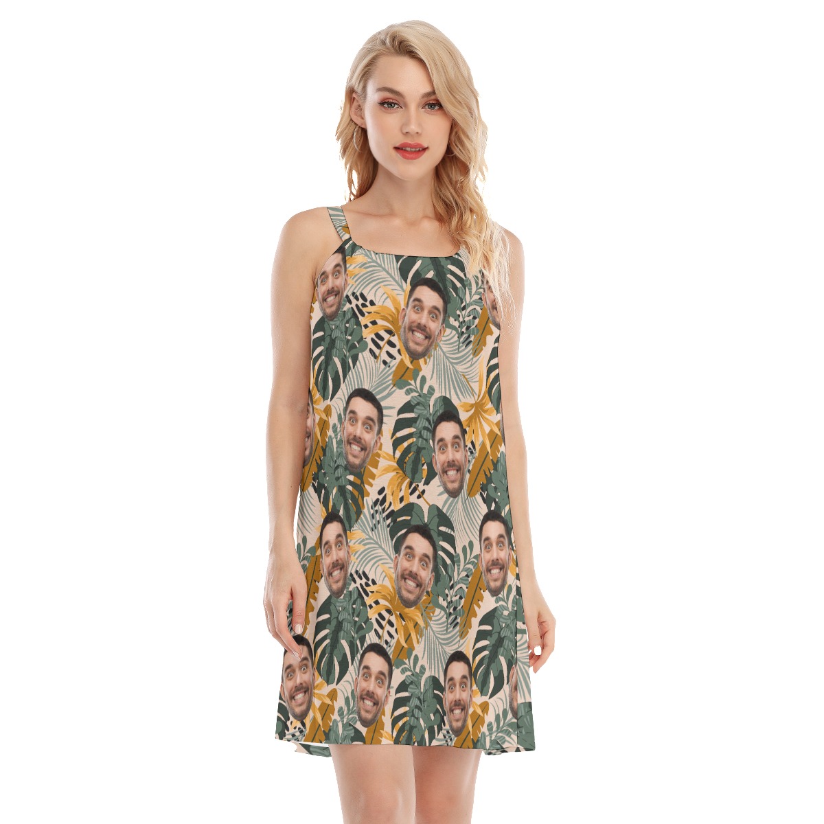 Custom Face Hawaiian Cami Dress For Summer - variant image 1