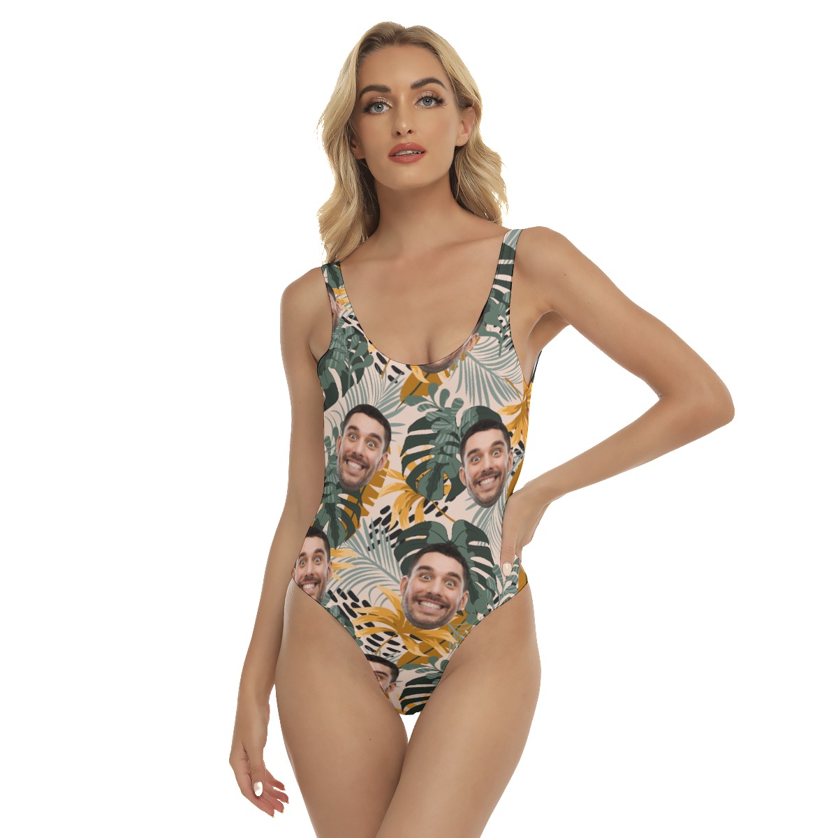 Sexy Custom Face One Piece Hawaiian Swimsuit For Women - variant image 1