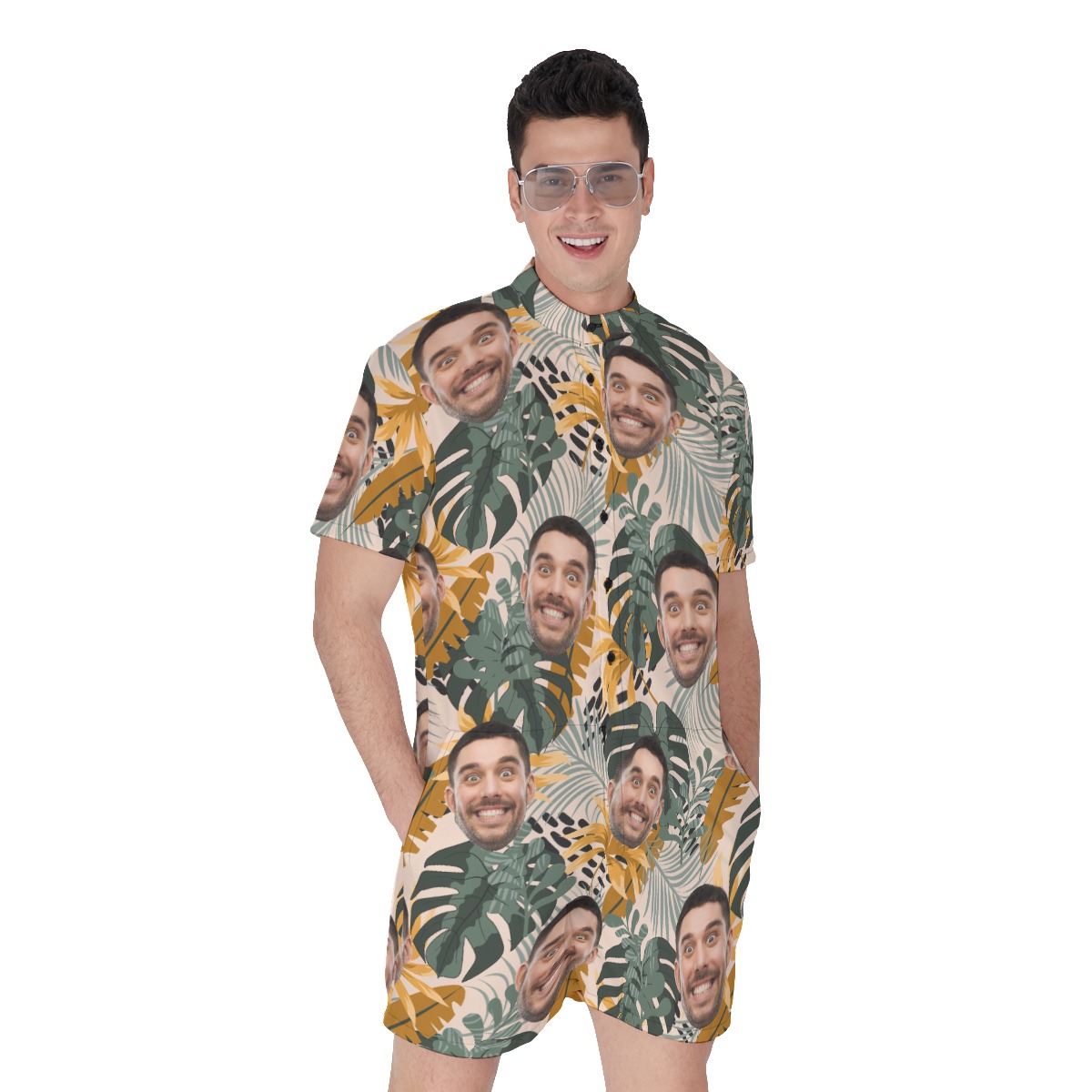 Personalized Custom Tropical Romper For Men - variant image 1