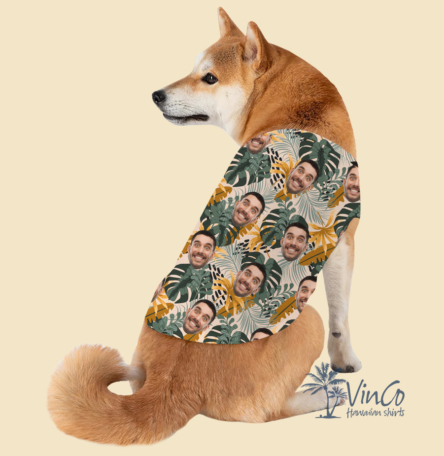 Tropical Custom Dog Hawaiian Shirt With Face - variant image 1