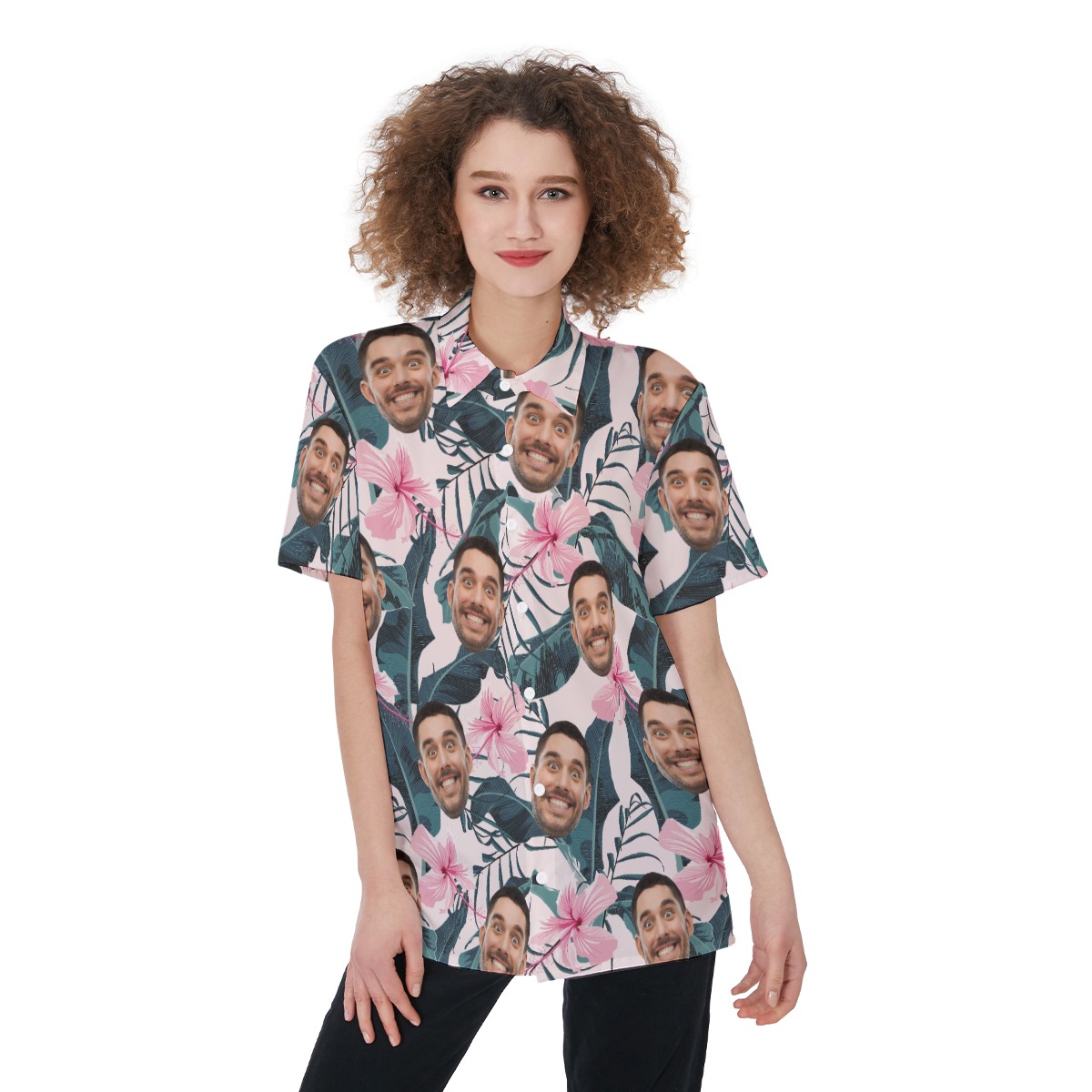 Women's Custom Hawaiian Shirt With Faces - variant image 1
