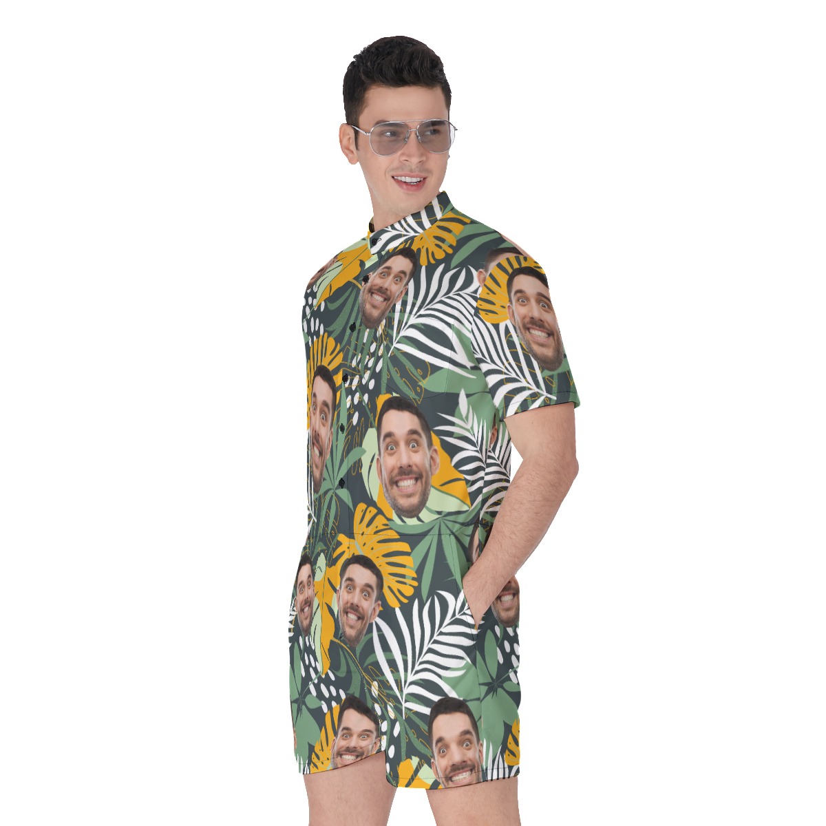 Personalized Men's Romper With Faces