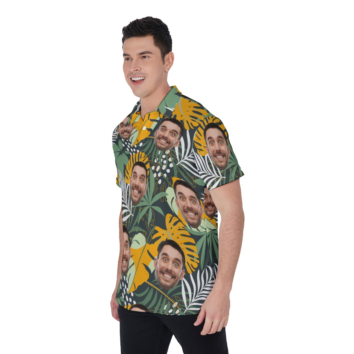 Custom Face Tropical Polo Shirt For Men