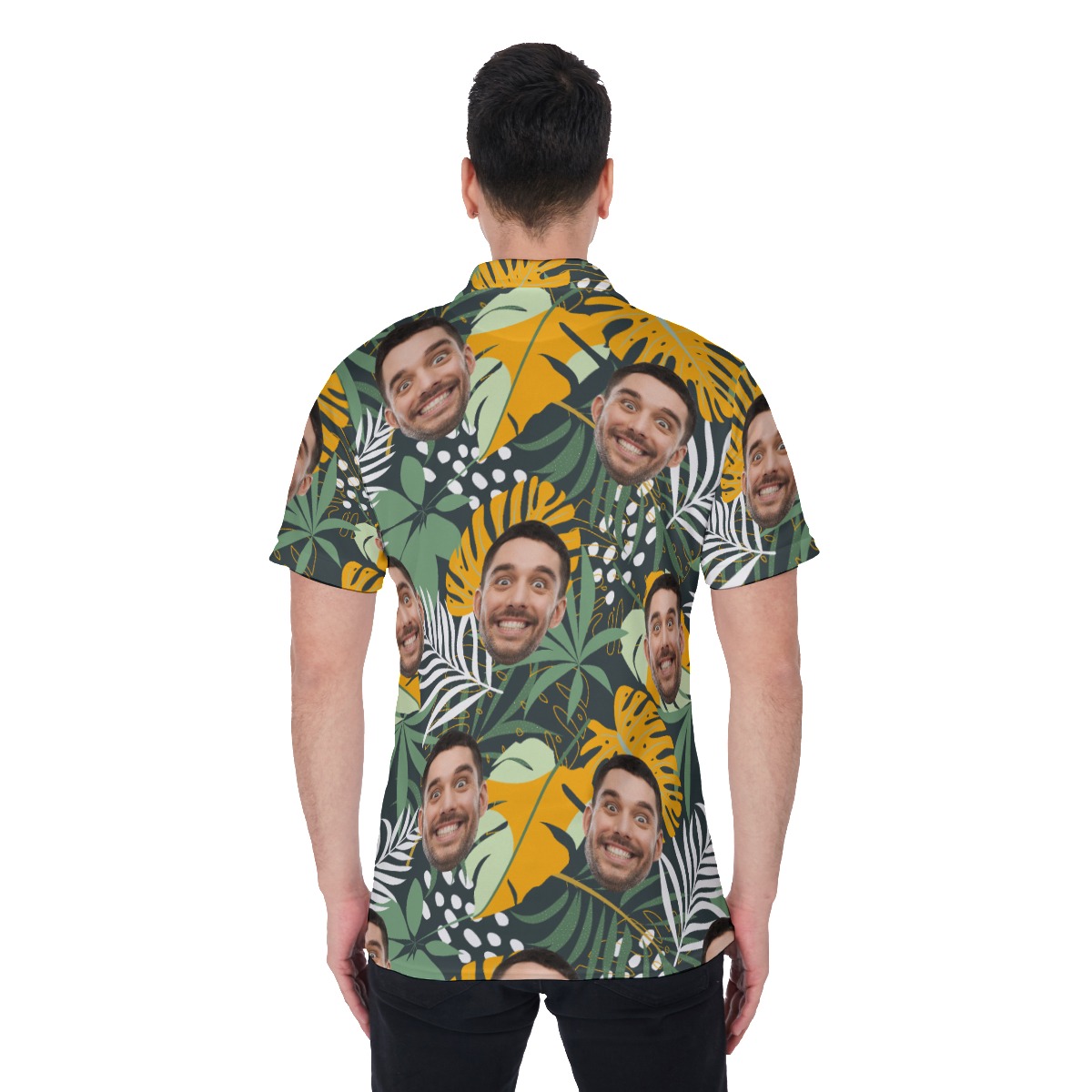 Custom Face Tropical Polo Shirt For Men