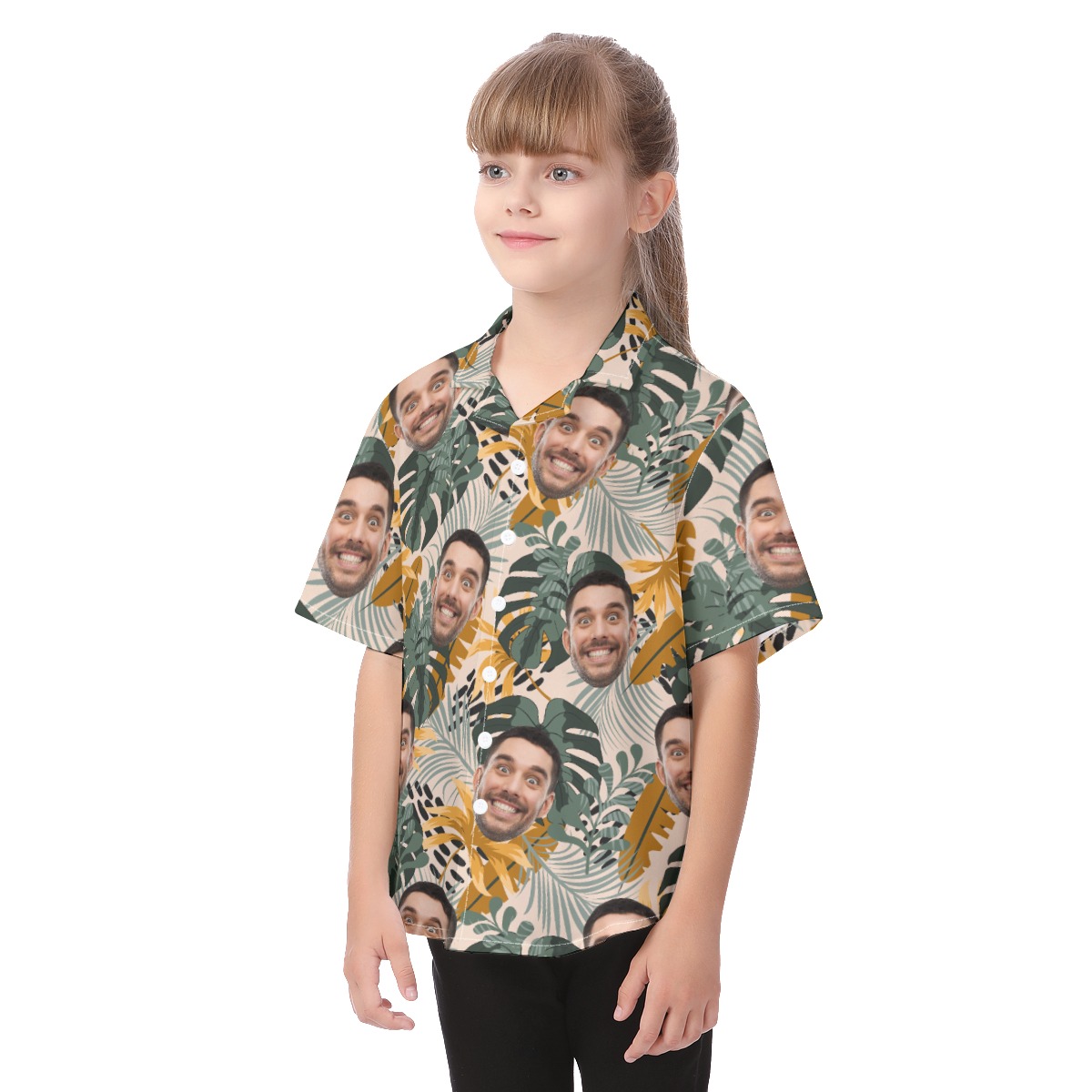 Kid's Custom Hawaiian Shirt With Multiple Faces