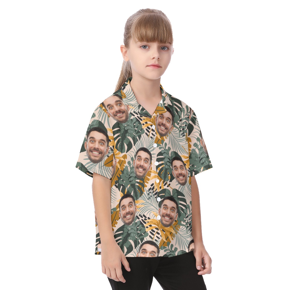 Kid's Custom Hawaiian Shirt With Multiple Faces