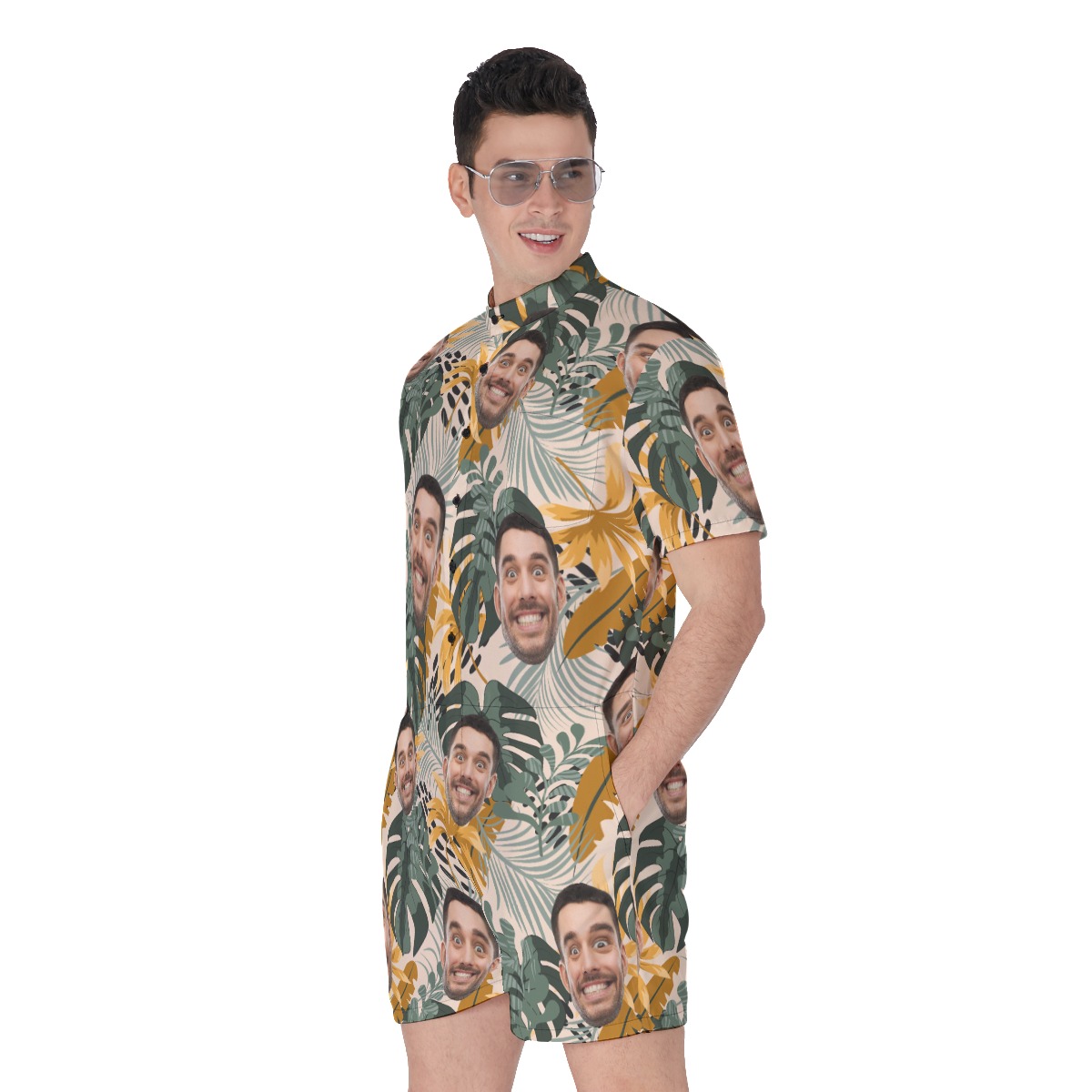 Personalized Custom Tropical Romper For Men