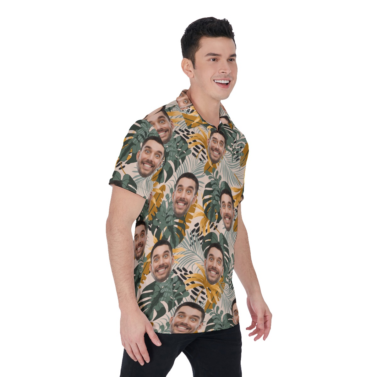 Tropical Custom Polo Hawaiian Shirts With Face