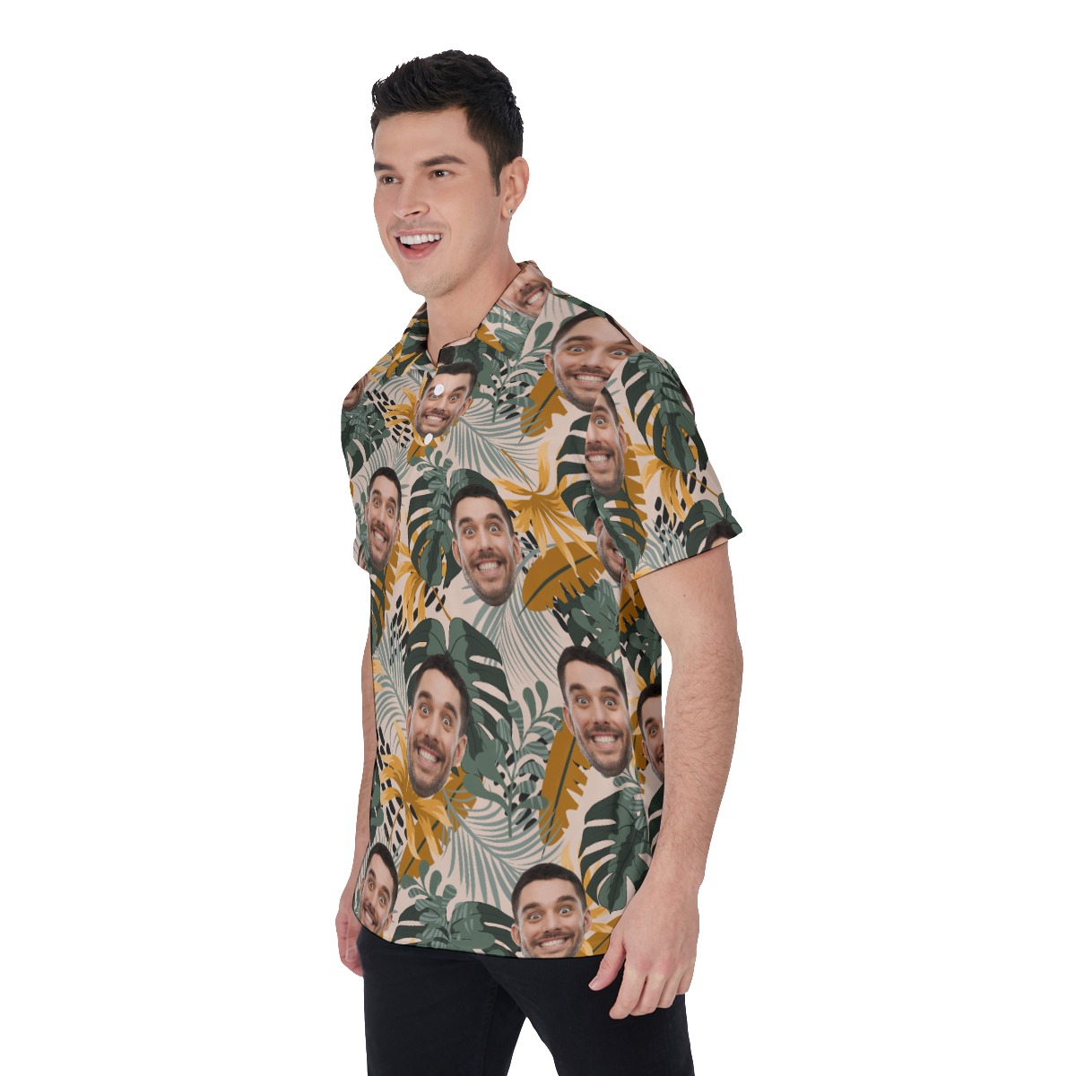 Tropical Custom Polo Hawaiian Shirts With Face