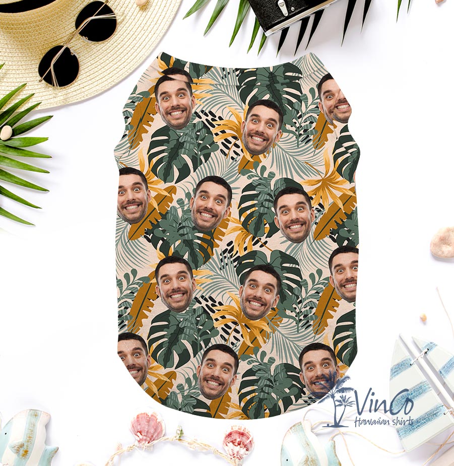 Tropical Custom Dog Hawaiian Shirt With Face