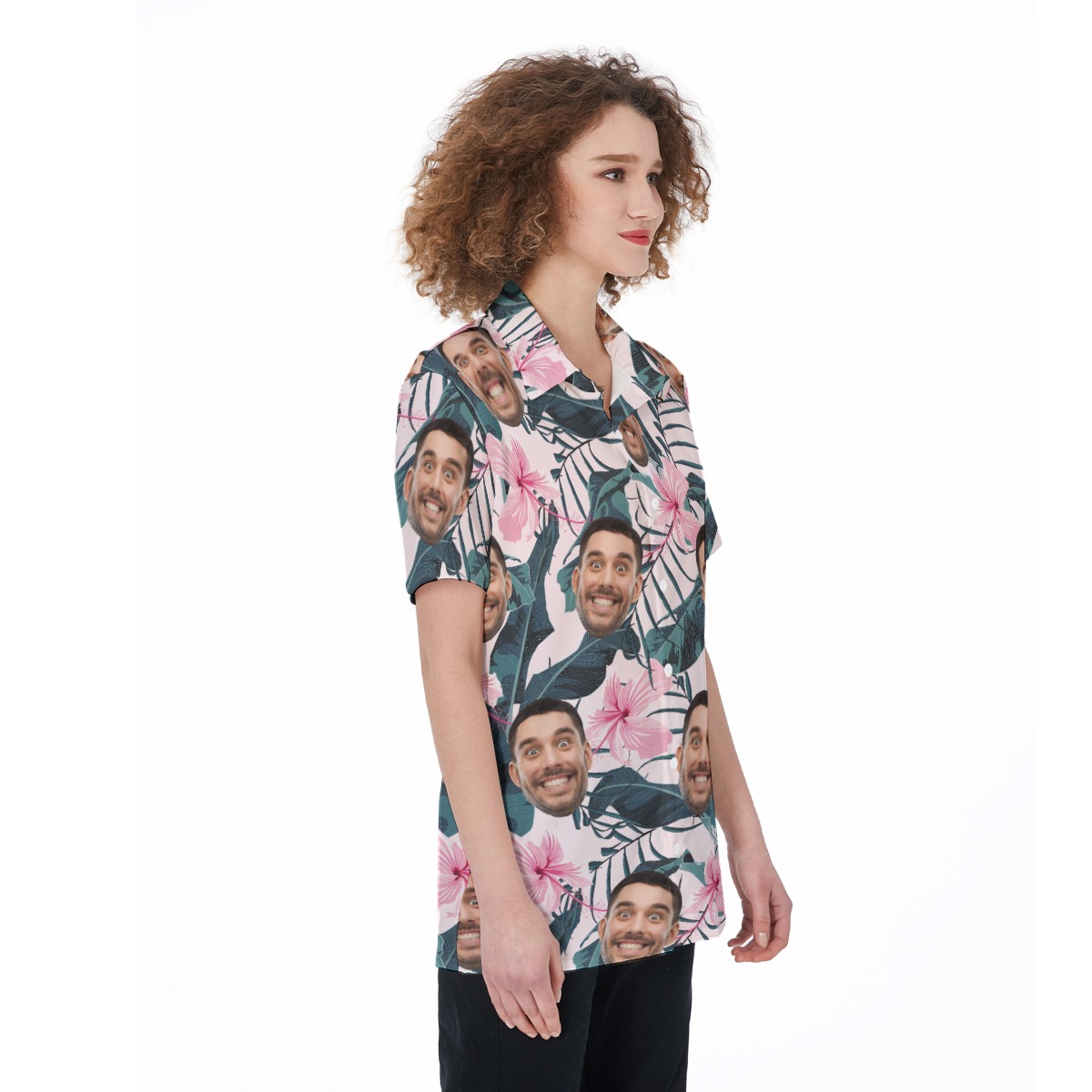 Women's Custom Hawaiian Shirt With Faces