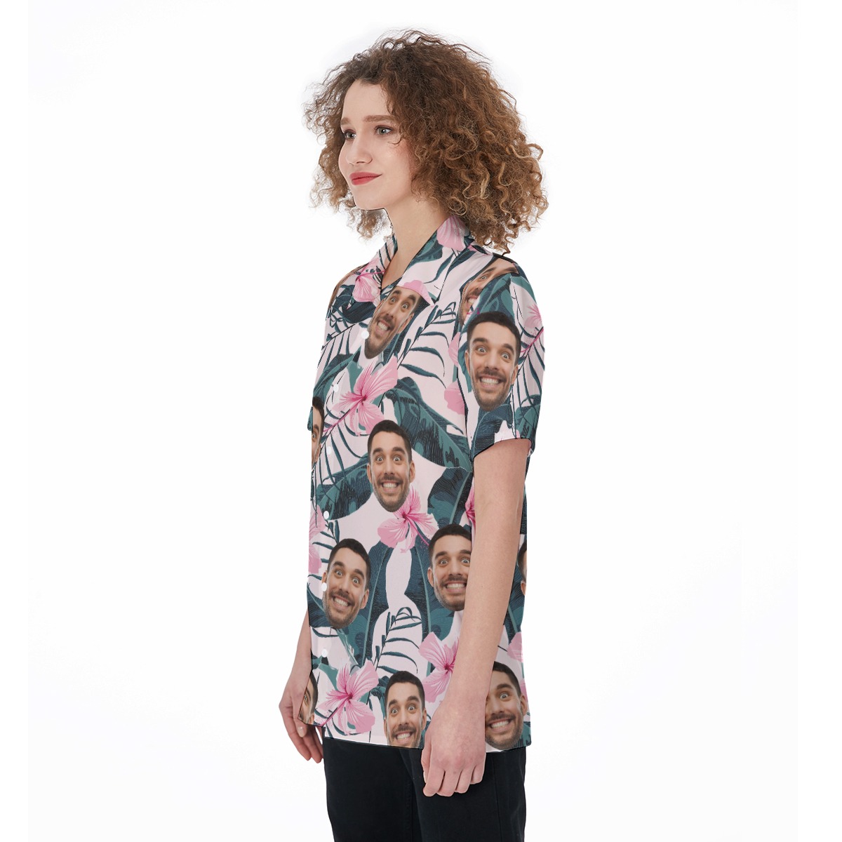 Women's Custom Hawaiian Shirt With Faces