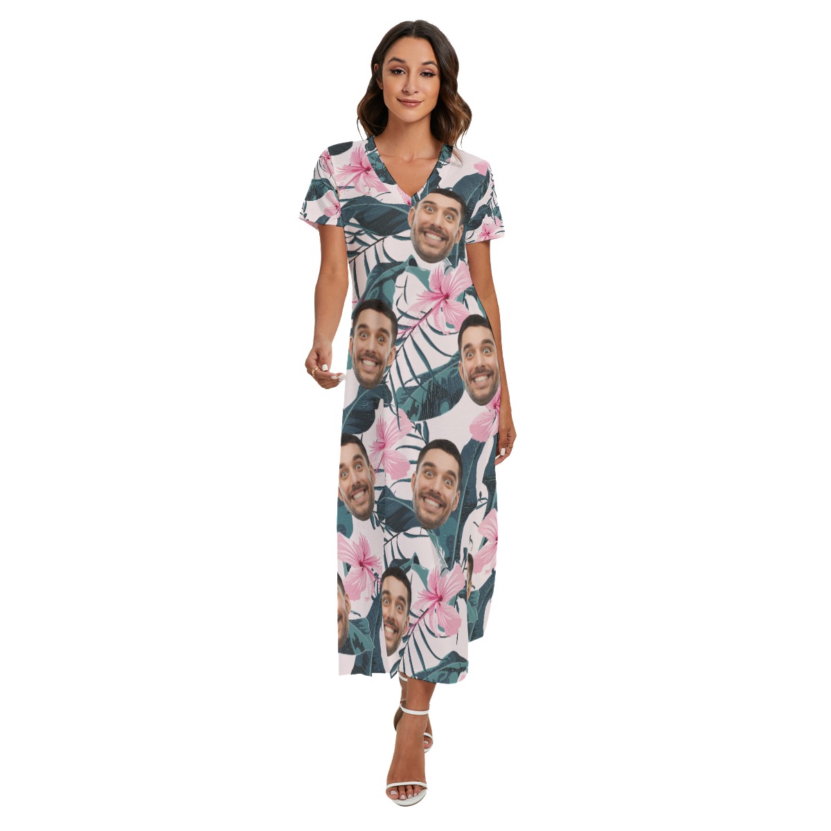 Custom Face Women's Hawaiian Dress For Summer Vacation