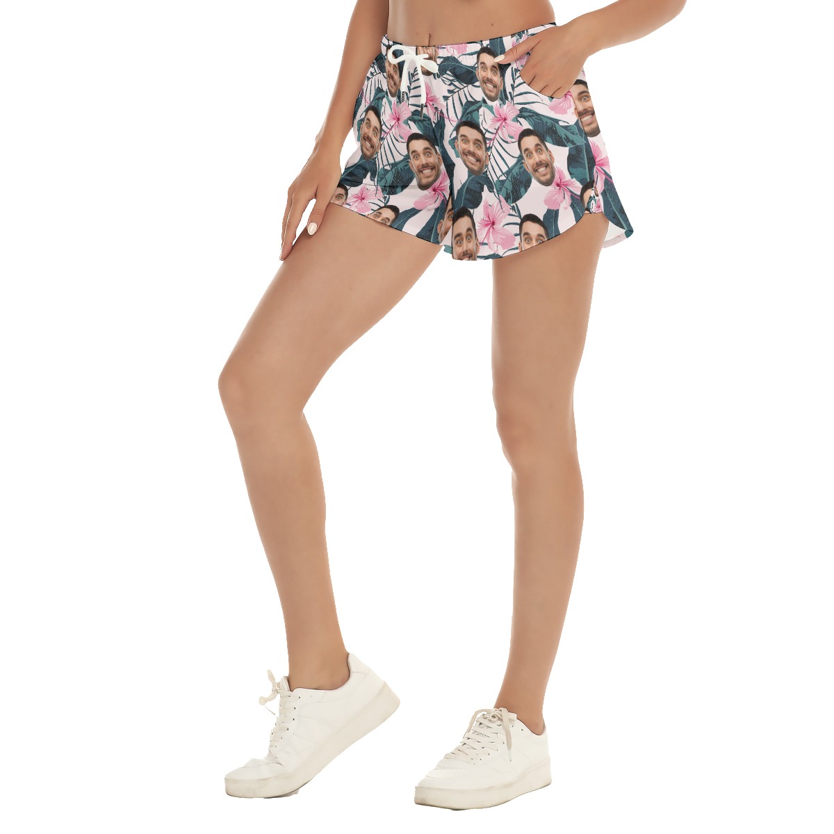 Custom Face Shorts For Women Tropical Pattern