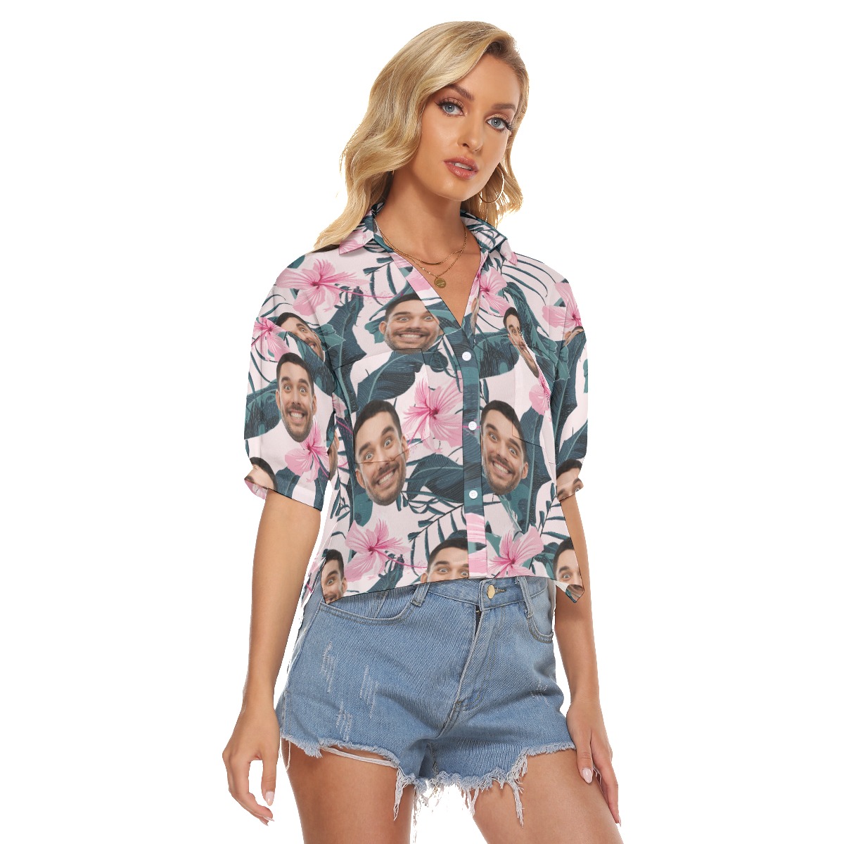 Custom Face Hawaiian One Piece Swimsuit For Women