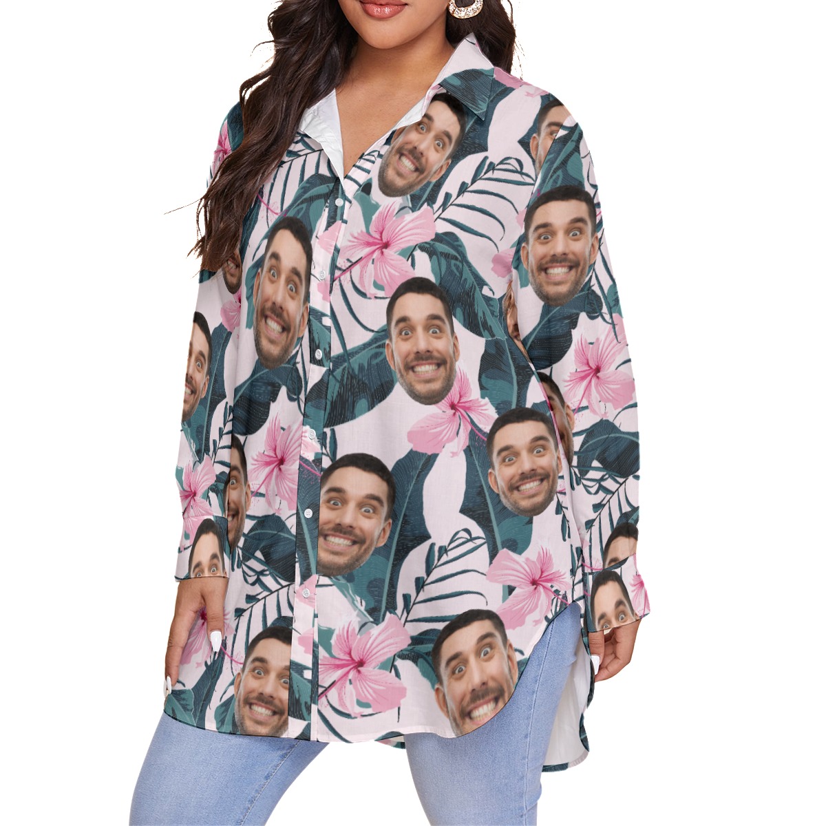 Plus Size Hawaiian Shirt Custom Face For Women